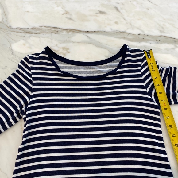 MAJESTIC PARIS FOR NEIMAN MARCUS MARINE MILK STRIPED DRESS SIZE 1 / XS - Picture 10 of 16